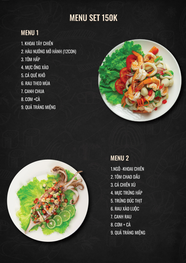 Menu SET Ăn Từ 200k